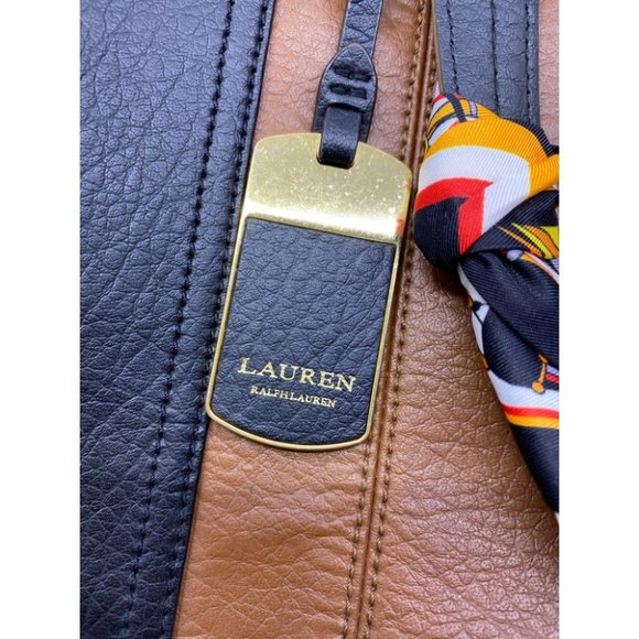 Ralph Lauren Black Brown Faux Leather Shoulder Bag - Picture 7 of 10